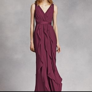 Vera Wang X White evening gown in wine.